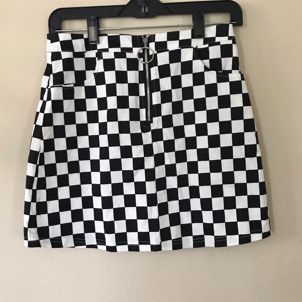 Checkered Pencil Skirt